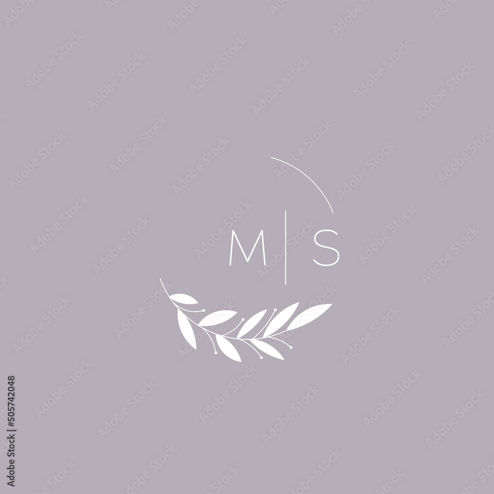 Initial letter MS wedding monogram logo design ideas Stock Vector ...