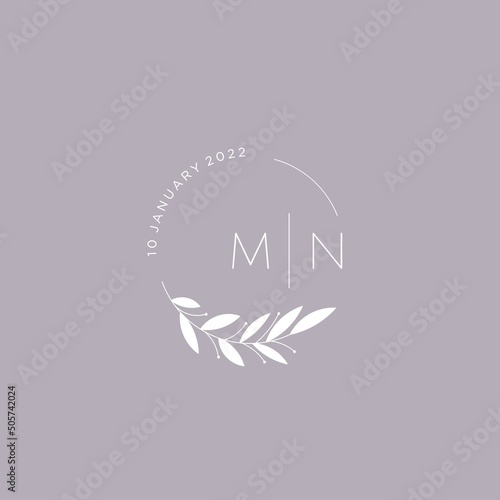 Initial letter MN wedding monogram logo design ideas