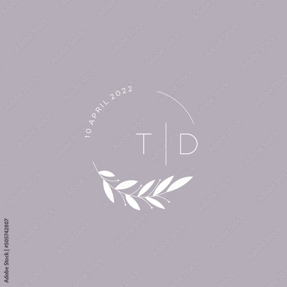 Initial letter TD wedding monogram logo design ideas Stock Vector ...