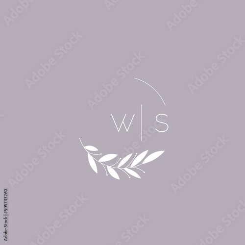 Initial letter WS wedding monogram logo design ideas