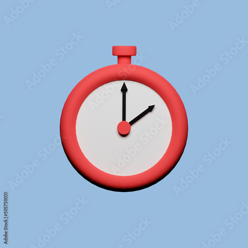 Concept of time. Quick, fast, speed time icon. Timer. Minimal style Business concept. 3d rendering