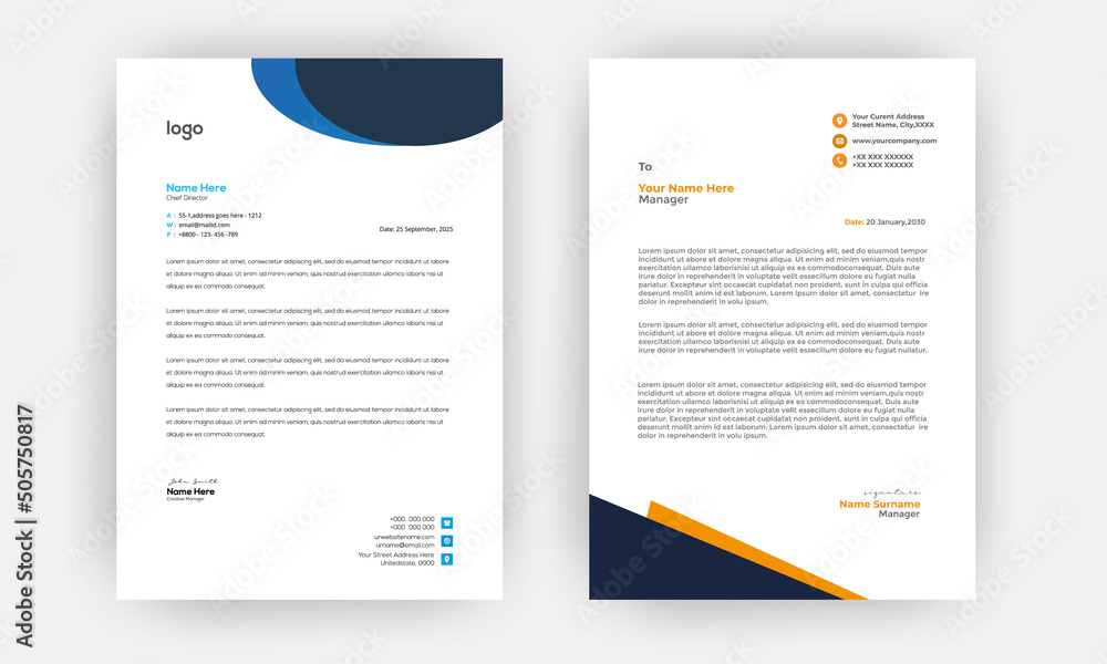 Creative letterhead template design Creative letterhead template design