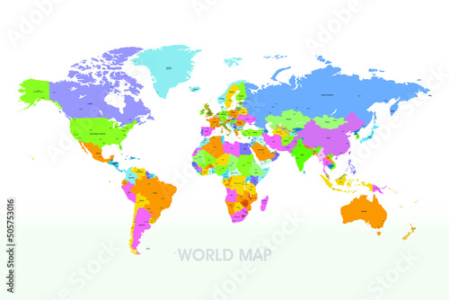 World Map Vector. Illustration of Detailed World Map 