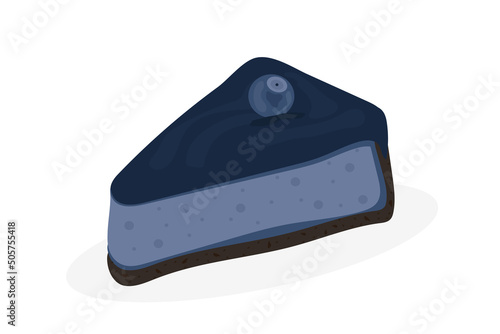 piece of blueberry cake on a white background soufflé sweetness