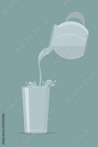 a glass of clean water is poured from a decanter