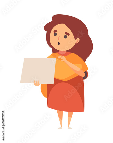 Poor Girl Begging Composition