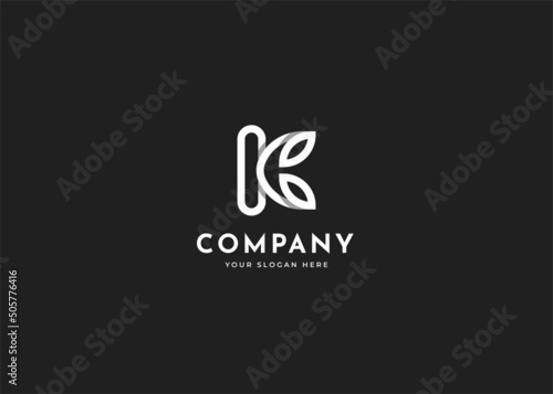 Letter K logo design template line concept