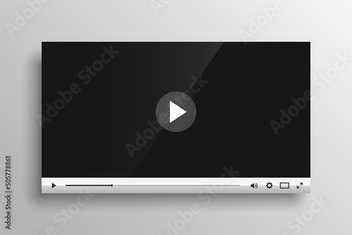 Fotografia, Obraz glossy white video player template design