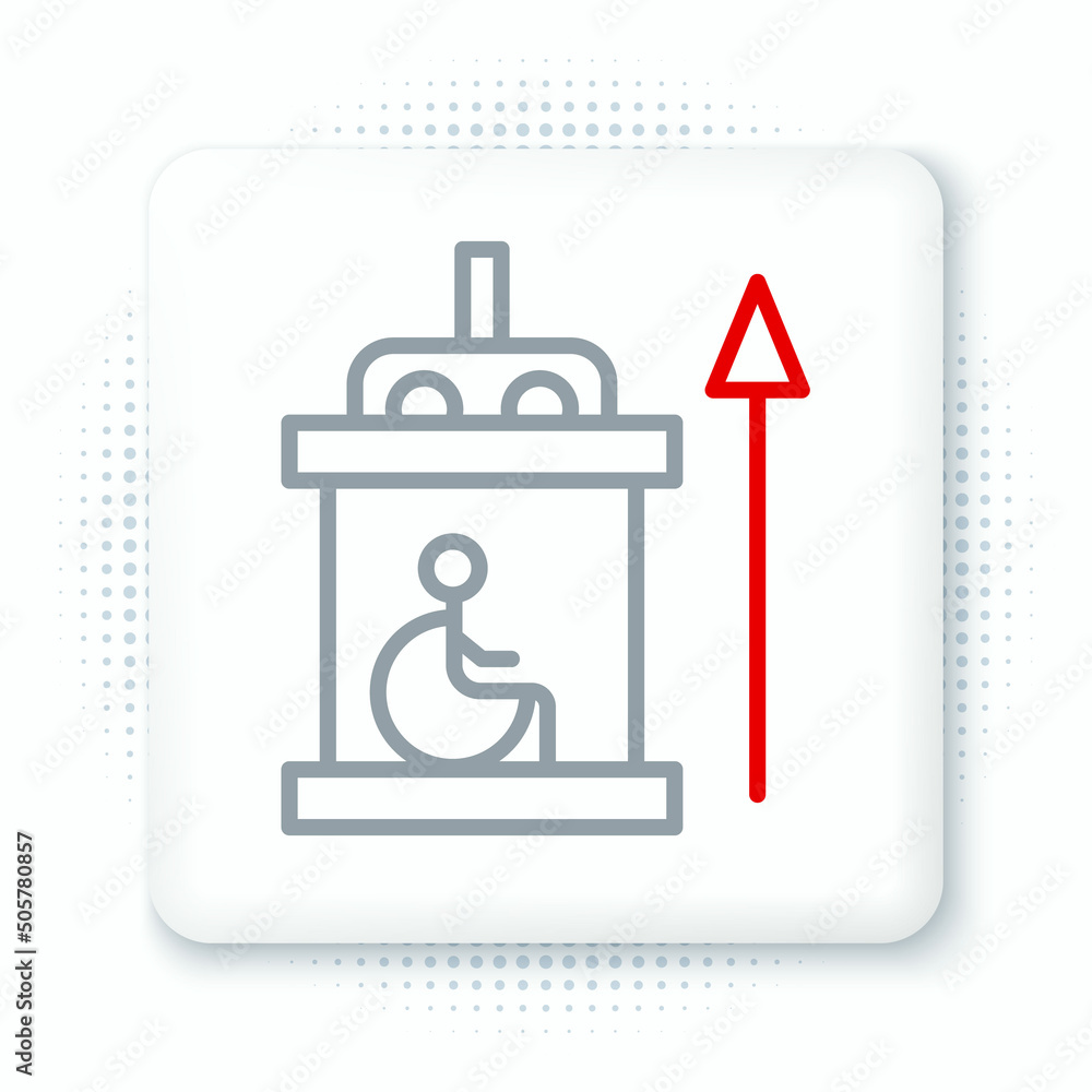 Line Elevator for disabled icon isolated on white background. Colorful outline concept. Vector Line Elevator for disabled icon isolated on white background. Colorful outline concept. Vector