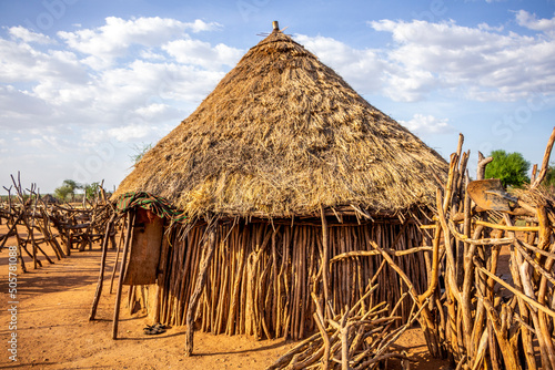 Houses of the Hamer tribe in southern Ethiopia, Omo Valley photo