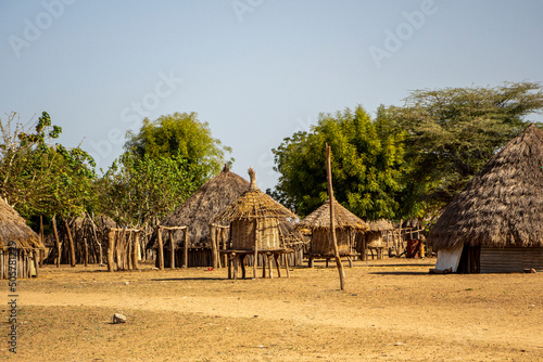 Houses of the Karo tribe in southern Ethiopia, Omo Valley photo