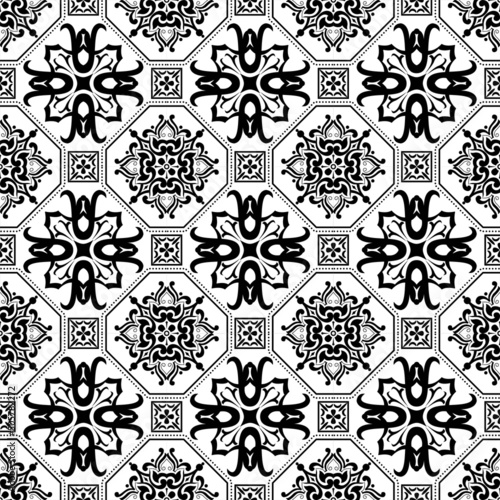 Seamless tiles background. Mosaic pattern for ceramic in dutch, portuguese, spanish, italian style.