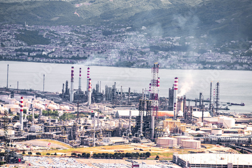 Turkey - May 19, 2022 : Tupras Izmit oil refinery, Tupras is Turkey's largest oil refinery Korfez/Kocaeli photo