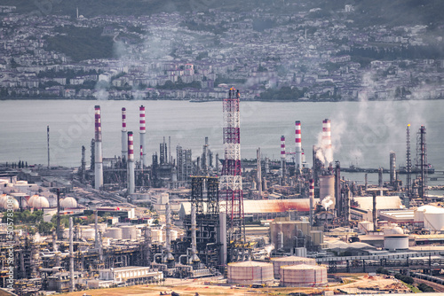 Turkey - May 19, 2022 : Tupras Izmit oil refinery, Tupras is Turkey's largest oil refinery Korfez/Kocaeli photo