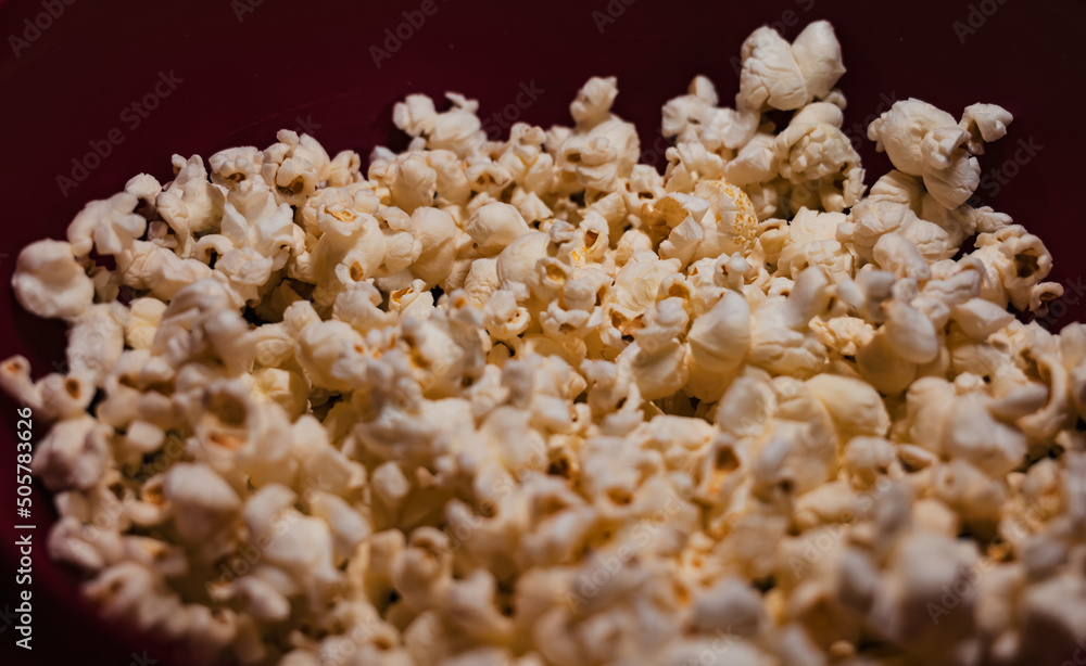 close up of popcorn in a bowl. homemade popcorn. selective focus close up of popcorn in a bowl. homemade popcorn. selective focus