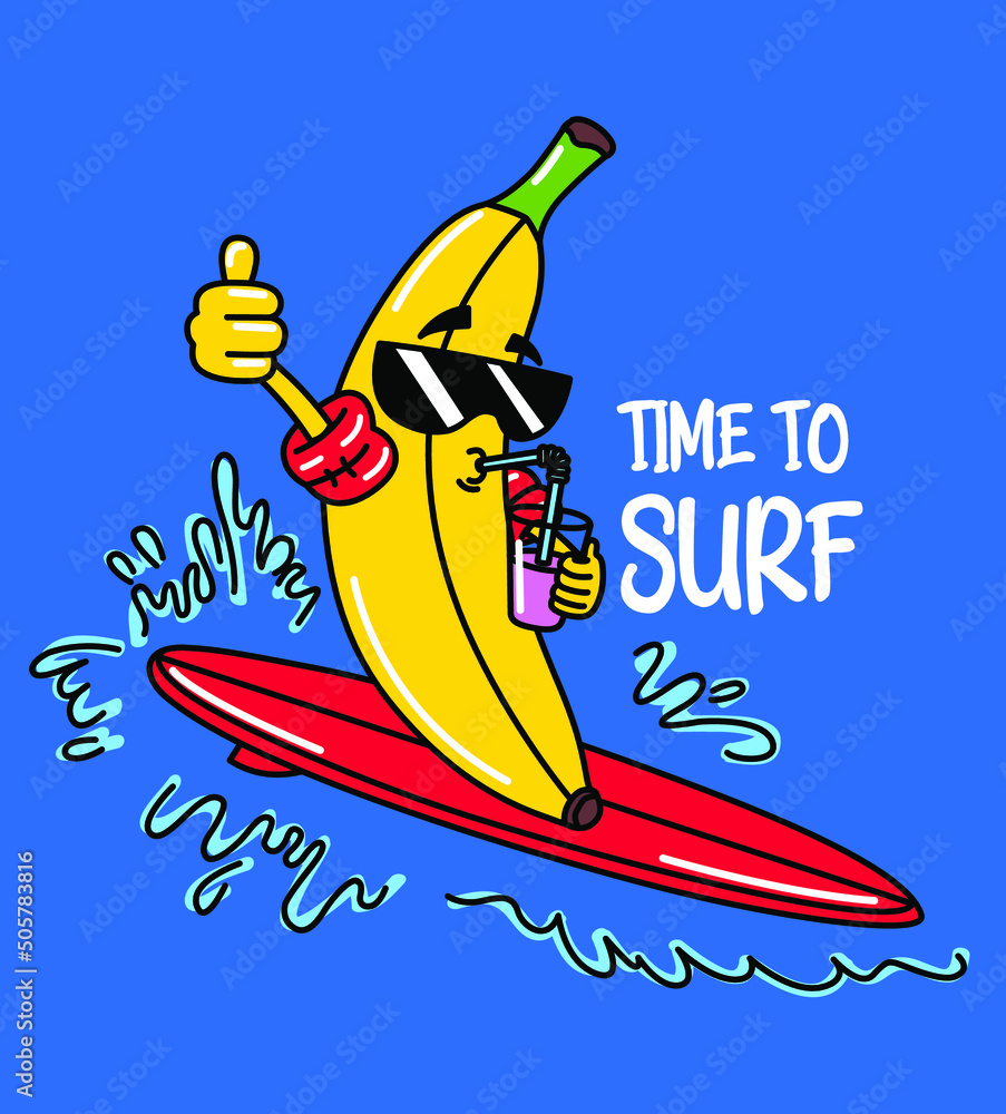 Φωτογραφία drawing banana surf sunglasses
