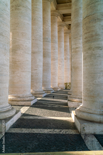 Fotografiet Italy, Rome, Passage under colonnade
