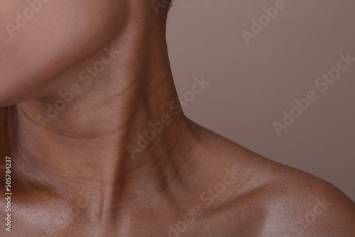 Close-up of woman's neck photo