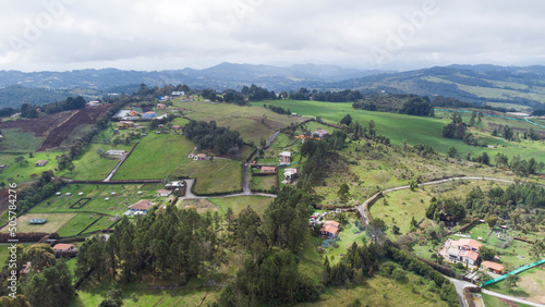  Panoramic natural landscape corregimiento of Santa Elena Medellin - Colombia taken with a drone