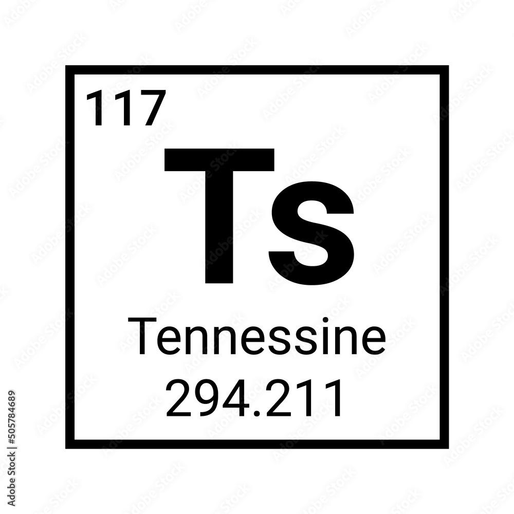 Tennessee atomic periodic table element science icon