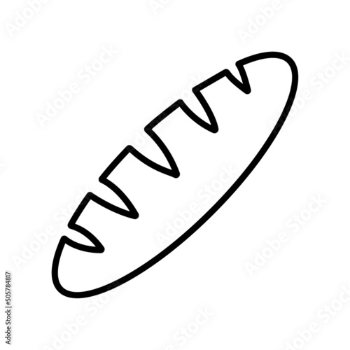Vector french line bread illustration baguette logo. Food bread flat hot icon