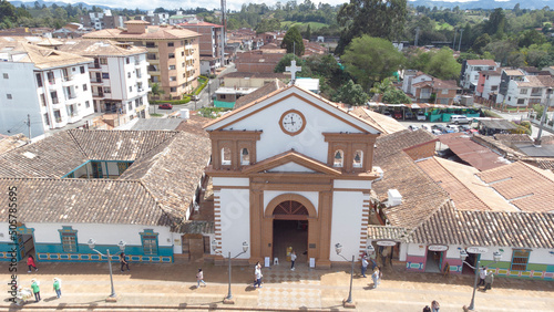Panoramic view of the municipality of Rionegro, Antioquia Colombia, views from the air, drone photography