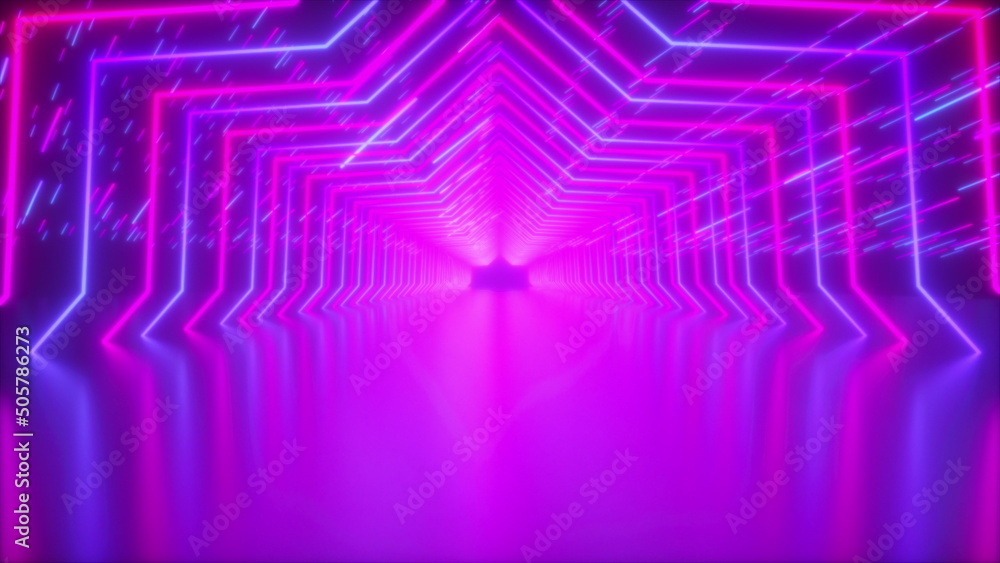 Neon tunnel. Computer generated 3d render Neon tunnel. Computer generated 3d render