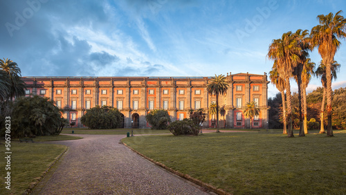 View of the Royal Palace of Capodimonte, Naples, Italy. The palace hosts the National Museum of Capodimonte.