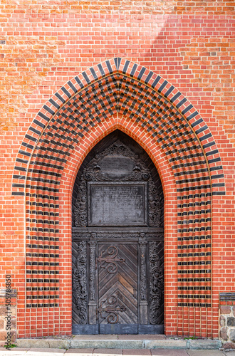 Gothic arched church door