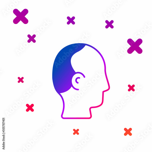 Color Baldness icon isolated on white background. Alopecia. Gradient random dynamic shapes. Vector