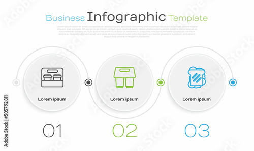 Set line Coffee cup to go, and Sandwich. Business infographic template. Vector