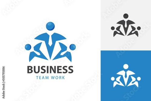 teamwork and leadership agency business logo design