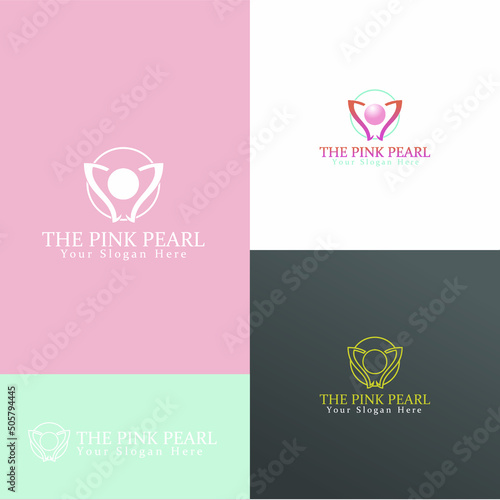 The Pink Pearl feminime hygenist logo set. logo can be used as symbols, brand identity, company logo, icons, or others.