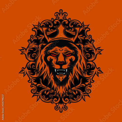 Lion King Head Hand Drawn 
