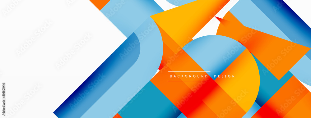 Minimal geometric abstract background. Circle square and triangle design. Trendy techno business template for wallpaper, banner, background or landing Minimal geometric abstract background. Circle square and triangle design. Trendy techno business template for wallpaper, banner, background or landing