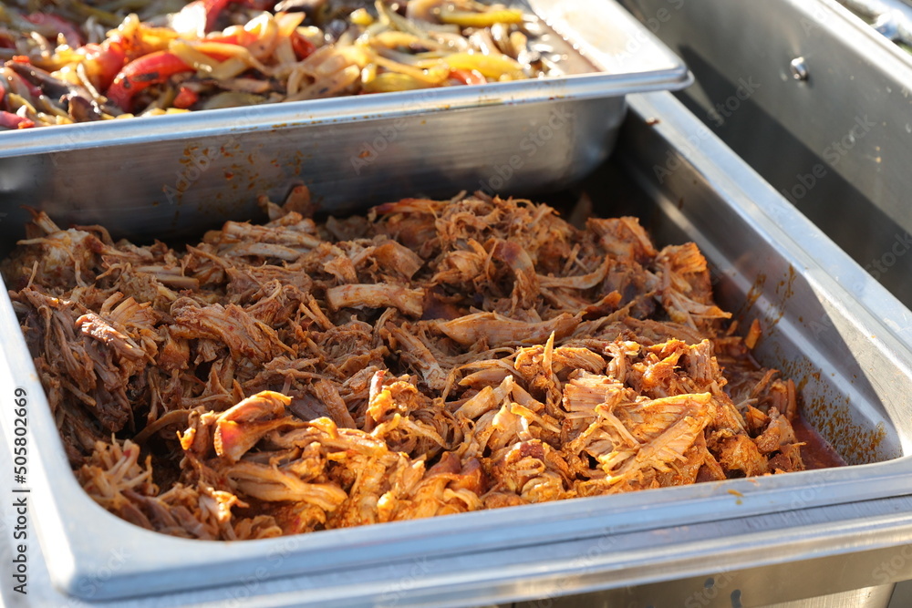 tray of pulled pork 