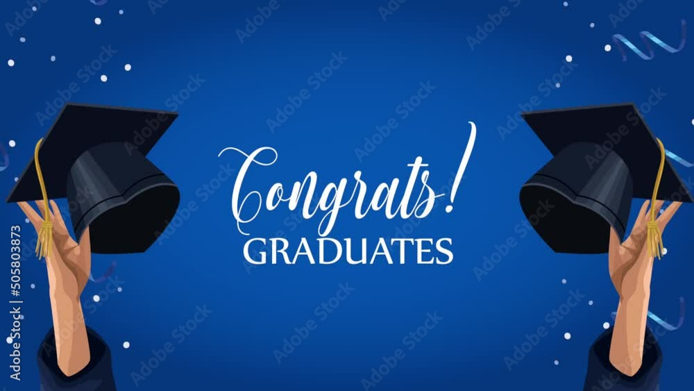 congrats graduates celebration invitation animation Stock Video | Adobe ...