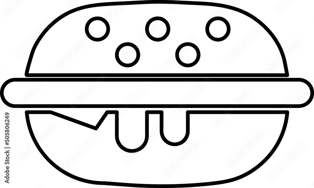 Hamburger line art icon isolated on white background.eps Hamburger line art icon isolated on white background.eps