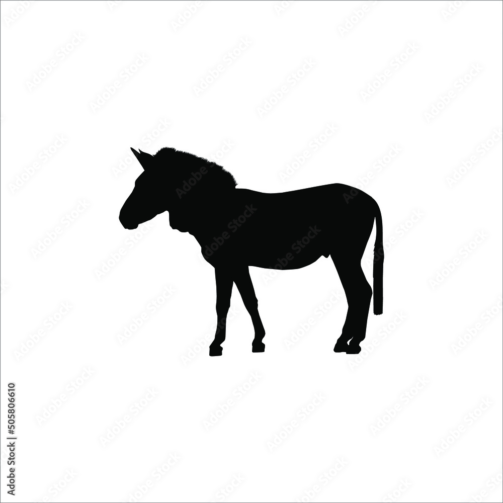 Zebra Horse Silhouette for Logo or Graphic Design Element. Vector Illustration