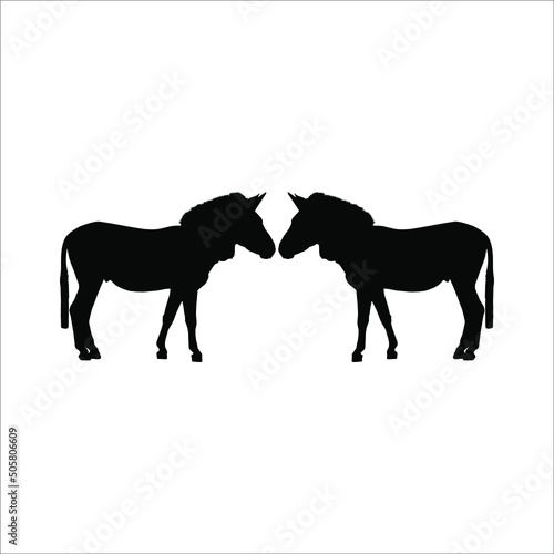 Zebra Horse Silhouette for Logo or Graphic Design Element. Vector Illustration