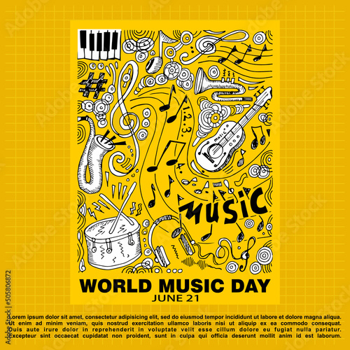 World Music Day, Poster and banner, june 21