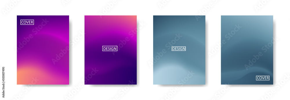 Set of abstract background with beautiful gradation color, colorful background for poster flyer banner backdrop.vertical banner.cool fluid background vector illustration