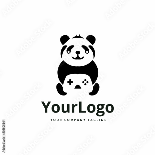 Illustration Simple Character Panda, Logo design for Gaming