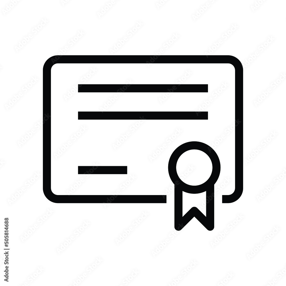 Degree certificate vector icon symbol design Degree certificate vector icon symbol design