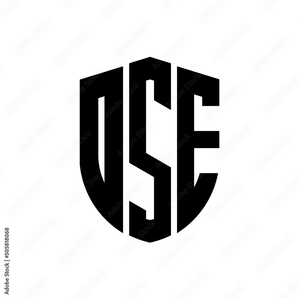 OSE letter logo design. OSE modern letter logo with black background
