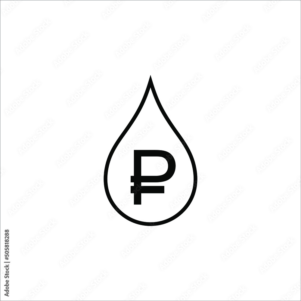 Russian Oil with Russian Currency (Ruble) Icon-Symbol for Logo or Graphic Design Element. Vector Illustration Russian Oil with Russian Currency (Ruble) Icon-Symbol for Logo or Graphic Design Element. Vector Illustration