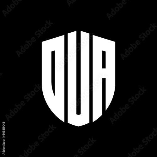 OUA letter logo design. OUA modern letter logo with black background. OUA creative  letter logo. simple and modern letter logo. vector logo modern alphabet font overlap style. Initial letters OUA  photo