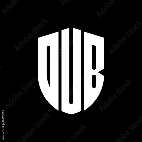 OUB letter logo design. OUB modern letter logo with black background. OUB creative  letter logo. simple and modern letter logo. vector logo modern alphabet font overlap style. Initial letters OUB  photo