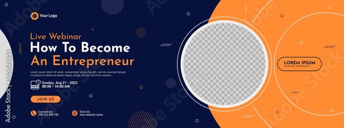 Business conference banner template design for webinar, marketing, online class program, etc