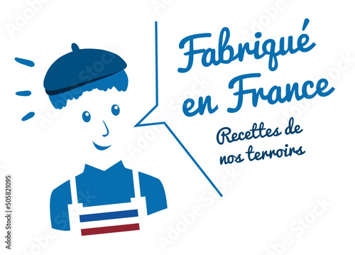 Producteur local français avec béret, fabriqué en France